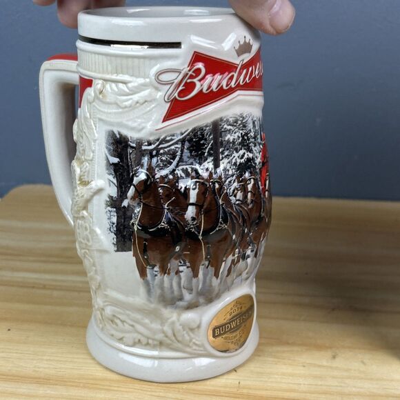 2014 Budweiser Holiday Stein "Holiday Lane" New In Box w/COA - Picture 4 of 13